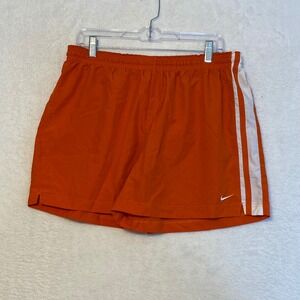 Nike Team Orange White Swoosh Athletic Shorts Mens XL Dri Fit Running Gym